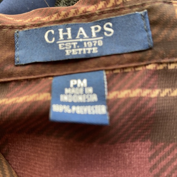 CHAPS. Size PM. Color brown, 100% polyester - Picture 5 of 5